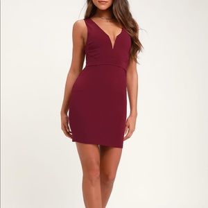Lulus Back on my beat wine red mesh bodycon dress